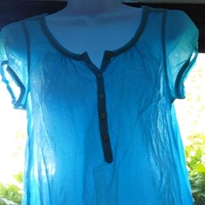 H&M 100% cotton top S:6 turquoise